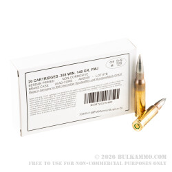 1000 Rounds of .308 Win Ammo by German Military Surplus - 148gr FMJ 1000 Rounds of .308 Win Ammo by German Military Surplus - 148gr FMJ
