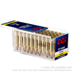50 Rounds of .17HMR Ammo by CCI - 17gr V-Max