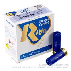 250 Rounds of 12ga Ammo by Rio Wing & Target - 1 ounce #8 shot