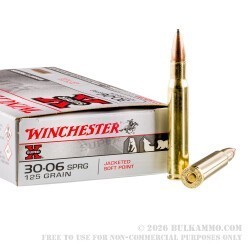 200 Rounds of 30-06 Springfield Ammo by Winchester Super-X - 125gr JSP