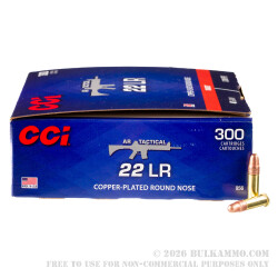 300 Rounds of .22 LR Ammo by CCI AR-Tactical - 40gr CPRN