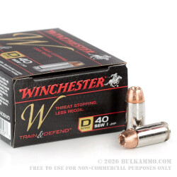 20 Rounds of .40 S&W Ammo by Winchester Train & Defend - 180gr JHP 20 Rounds of .40 S&W Ammo by Winchester Train & Defend - 180gr JHP