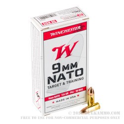 50 Rounds of 9mm Ammo by Winchester - 124gr FMJ
