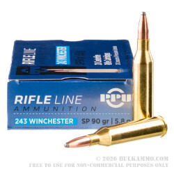 200 Rounds of .243 Win Ammo by Prvi Partizan - 90gr SP