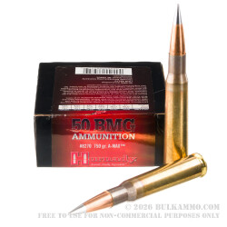 10 Rounds of .50 BMG Ammo by Hornady Match - 750gr A-Tip Match