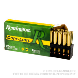 20 Rounds of .270 Win Ammo by Remington Core-Lokt - 100 gr PSP