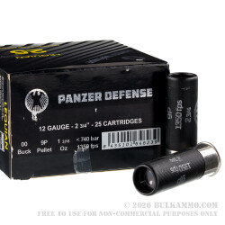 250 Rounds of 12ga Ammo by Panzer Defense Lequian Special HV - 00 Buck