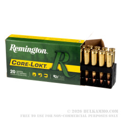 20 Rounds of .308 Win Ammo by Remington Core-Lokt - 180gr SP