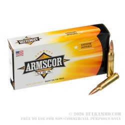 200 Rounds of 5.56x45 Ammo by Armscor Subsonic - 77gr OTM