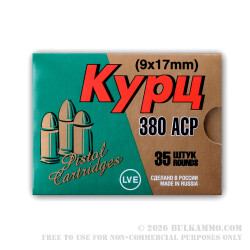 1680 Rounds of .380 ACP Ammo by LVE - 92gr FMJ 1680 Rounds of .380 ACP Ammo by LVE - 92gr FMJ