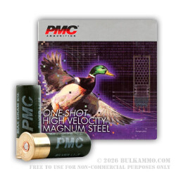 12 ga - 2-3/4" - 1 1/8 oz. - Steel #2 Shot - High Velocity Magnum Steel Load - PMC - 250 Rounds 12 ga - 2-3/4" - 1 1/8 oz. - Steel #2 Shot - High Velocity Magnum Steel Load - PMC - 250 Rounds