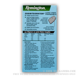 357 Mag Remington Disintegrator Frangible Ammo For Sale