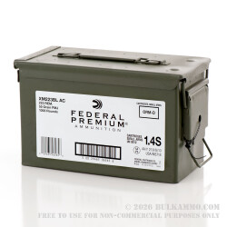 1000 Rounds of .223 Ammo by Federal - 55gr FMJ Packaged in Ammo Can 1000 Rounds of .223 Ammo by Federal - 55gr FMJ Packaged in Ammo Can