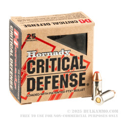25 Rounds of .32 ACP Ammo by Hornady Critical Defense - 60gr FTX