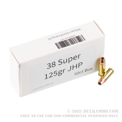 50 Rounds of .38 Super Ammo by Vairog - 125gr JHP