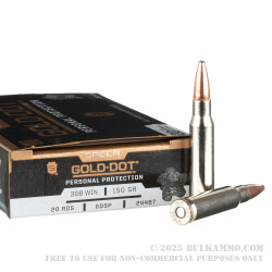 20 Rounds of .308 Win Ammo by Speer Gold Dot - 150gr SP