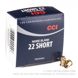 100 Rounds of .22 Short Ammo by CCI - Blanks