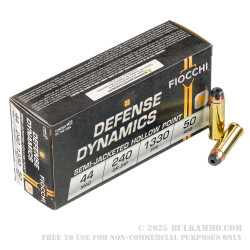 500 Rounds of .44 Mag Ammo by Fiocchi - 240gr SJHP