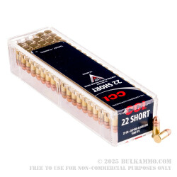 5000 Rounds of .22 Short Ammo by CCI - 29gr Copper Plated Round Nose