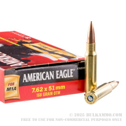 20 Rounds of 7.62x51mm Ammo by Federal - 168gr OTM