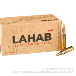 500 Rounds of 5.56x45 Ammo by Lahab - 55gr FMJ