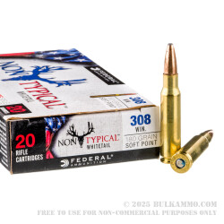 200 Rounds of .308 Win Ammo by Federal Non-Typical Whitetail - 180gr SP