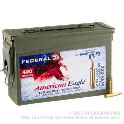 420 Rounds of .223 Ammo by Federal American Eagle in Ammo Can - 55gr FMJBT