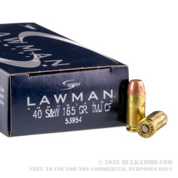 1000 Rounds of .40 S&W Ammo by Speer Lawman - 165gr TMJ