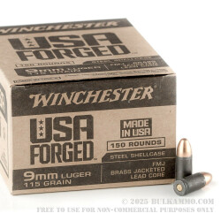 750 Rounds of 9mm Ammo by Winchester Forged - 115gr FMJ