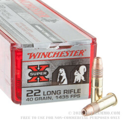 100 Rounds of .22 LR Ammo by Winchester Super-X - 40gr HP