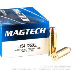 20 Rounds of .454 Casull Ammo by Magtech - 260gr FMJ