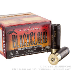 25 Rounds of 12ga Ammo by Federal Blackcloud - 3" 1 1/4 ounce BBB