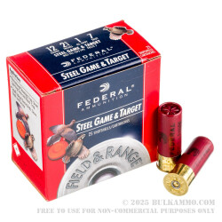 250 Rounds of 12ga Ammo by Federal Steel Game and Target - 1 ounce #7 Shot (Steel)