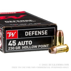 500 Rounds of .45 ACP Ammo by Winchester USA - 230gr JHP