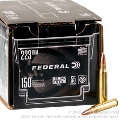 600 Rounds of .223 Ammo by Federal Black Pack - 55gr FMJ