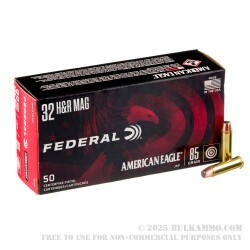 50 Rounds of .32 H&R Mag Ammo by Federal American Eagle - 85gr JSP