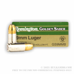 500 Rounds of 9mm Ammo by Remington - 124gr JHP