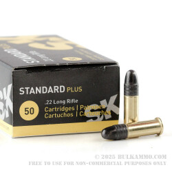 50 Rounds of .22 LR Ammo by SK Standard Plus - 40gr LRN