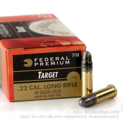 5000 Rounds of .22 LR Ammo by Federal Gold Medal - 40gr LRN