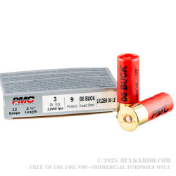 5 Rounds of 12ga LV LE Ammo by PMC - 00 Buck