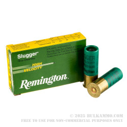 5 Rounds of 12ga Ammo by Remington - 7/8 ounce Rifled Slug