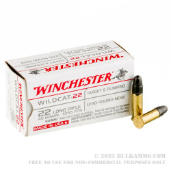 50 Rounds of .22 LR Ammo by Winchester Wildcat - 40gr LRN