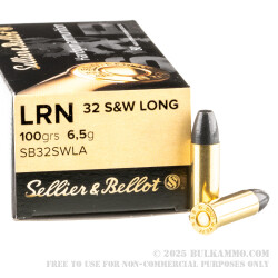 50 Rounds of .32S&W Long Ammo by Sellier & Bellot - 100gr LRN