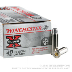 50 Rounds of .38 Spl Ammo by Winchester Super-X - 158gr LSWC