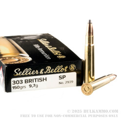 20 Rounds of .303 British Ammo by Sellier & Bellot - 150gr SP