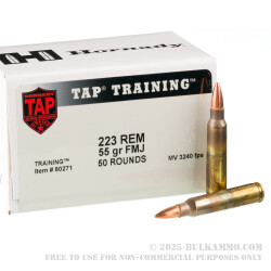 500 Rounds of .223 Ammo by Hornady TAP Training - 55gr FMJ