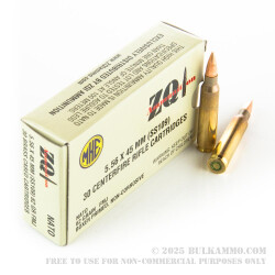 30 Rounds of 5.56x45 Ammo by ZQI - 62gr FMJ SS109