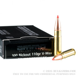 200 Rounds of .300 AAC Blackout Ammo by Ammo Inc. - 110gr V-MAX