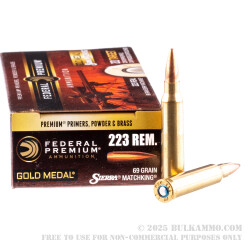 20 Rounds of .223 Ammo by Federal Sierra Match King - 69gr HPBT