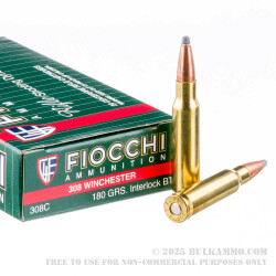 200 Rounds of .308 Win Ammo by Fiocchi - 180gr SPBT